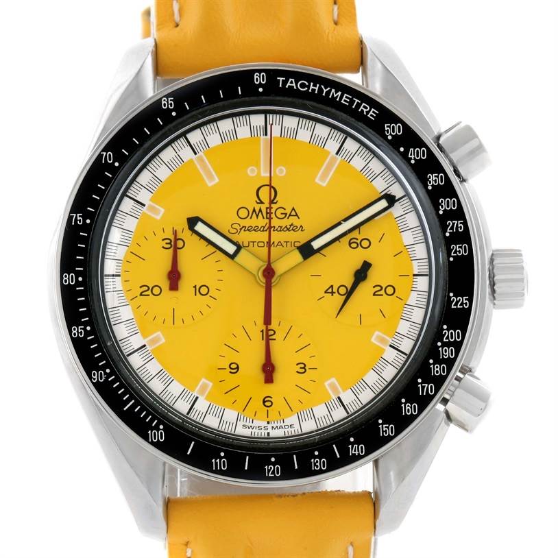 omega speedmaster michael schumacher yellow