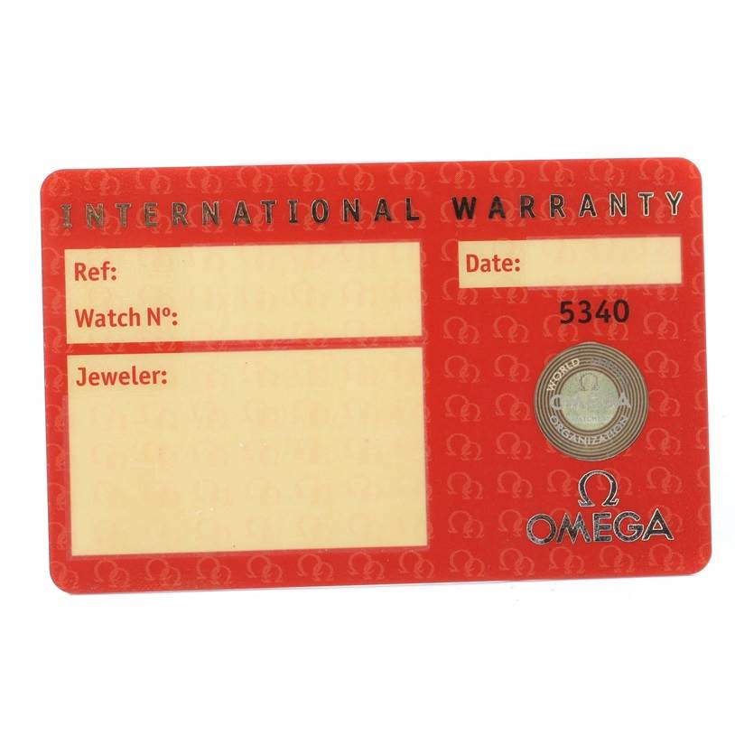 This is an International Warranty card for the Omega Speedmaster 3560.50.00 Men
s Stainless Steel Black Dial 3560.50.00 Men
s Stainless Steel Black Dial watch.