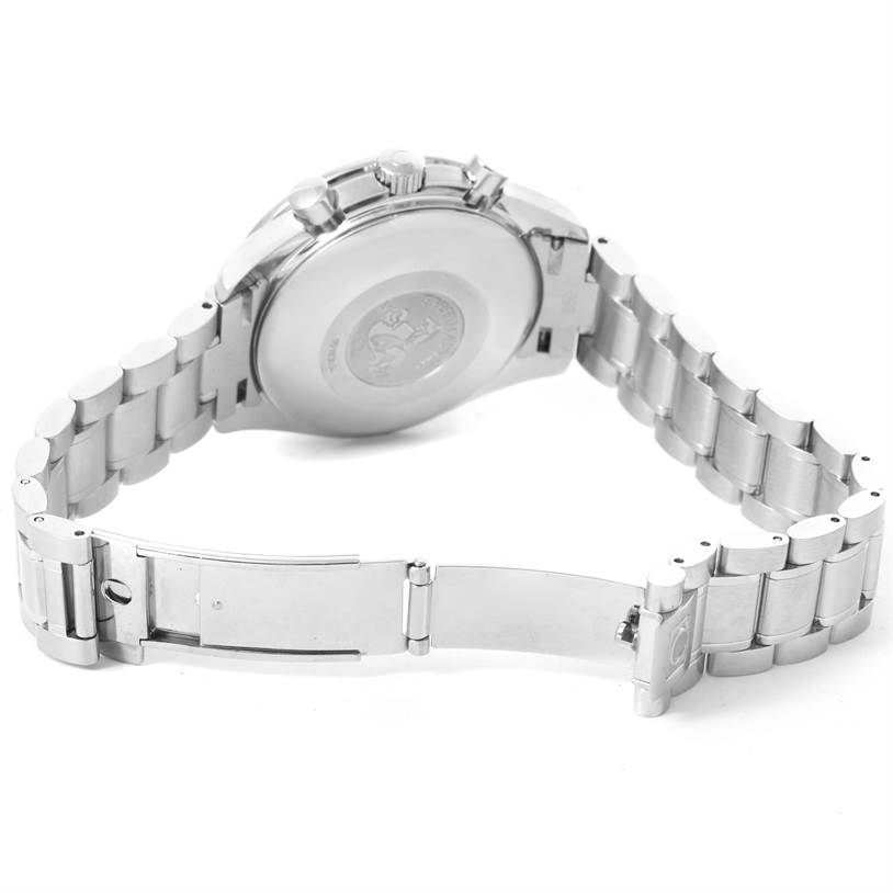 This image shows the back case, bracelet, and clasp of the Omega Speedmaster 3513.30.00 Men
s Stainless Steel Silver Dial 3513.30.00 Men
s Stainless Steel Silver Dial watch from a rear angle.