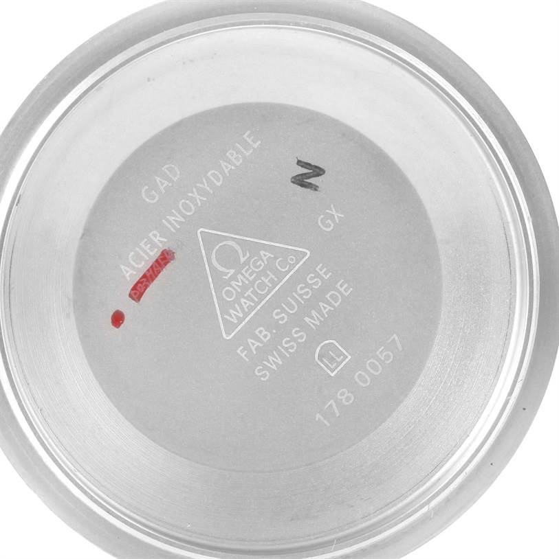 This image shows the inside of the case back of an Omega Speedmaster 3212.80.00 Men
s Stainless Steel Blue Dial 3212.80.00 Men
s Stainless Steel Blue Dial watch.