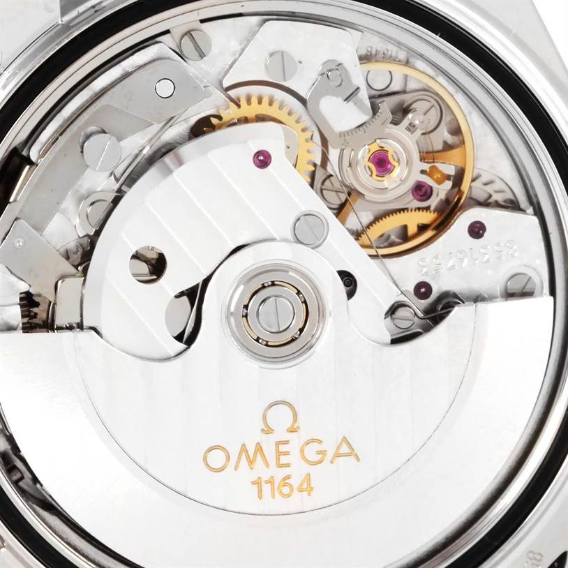 This image shows the movement mechanism of an Omega Speedmaster 3211.31.00 Men
s Stainless Steel Silver Dial 3211.31.00 Men
s Stainless Steel Silver Dial watch, focusing on the intricate gears and components.