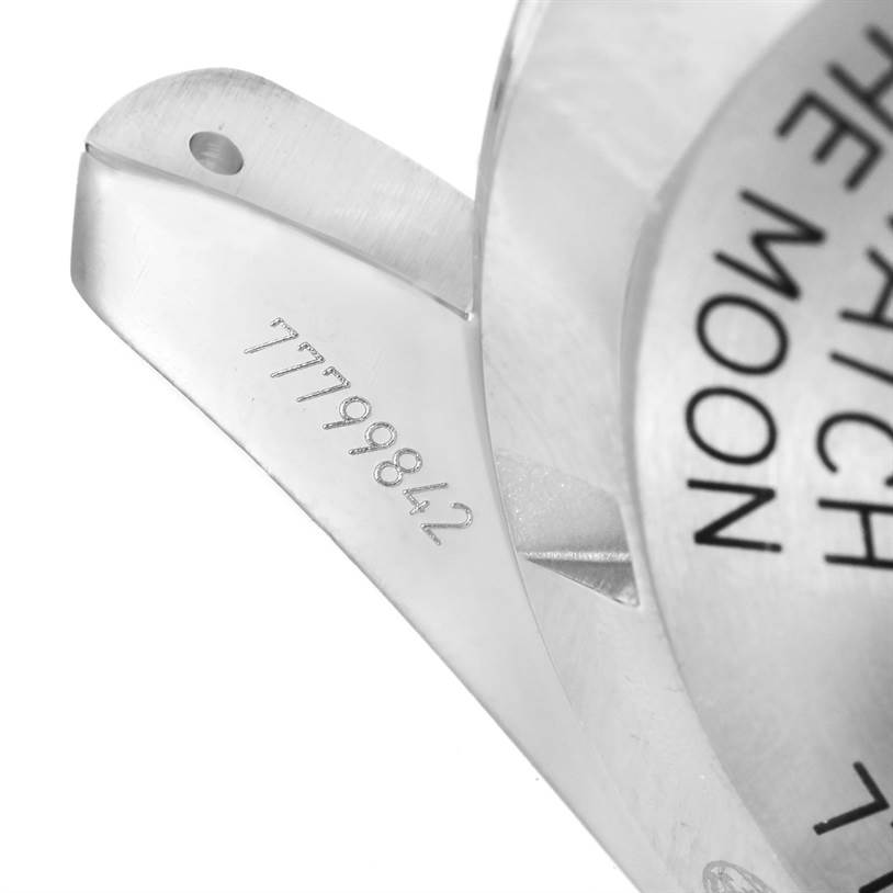 The image shows a close-up of the lug and caseback of an Omega Speedmaster 3570.50.00 Men
s Stainless Steel Black Dial 3570.50.00 Men
s Stainless Steel Black Dial.