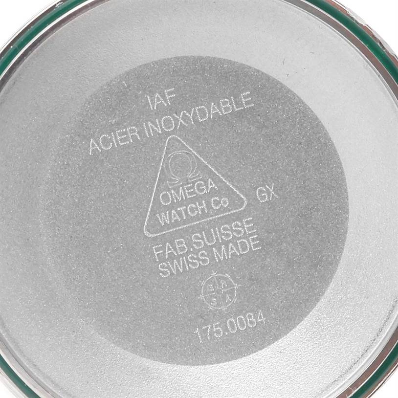 This image shows the inner back case of an Omega Speedmaster 3523.80.00 Men
s Stainless Steel Blue Dial 3523.80.00 Men
s Stainless Steel Blue Dial watch.