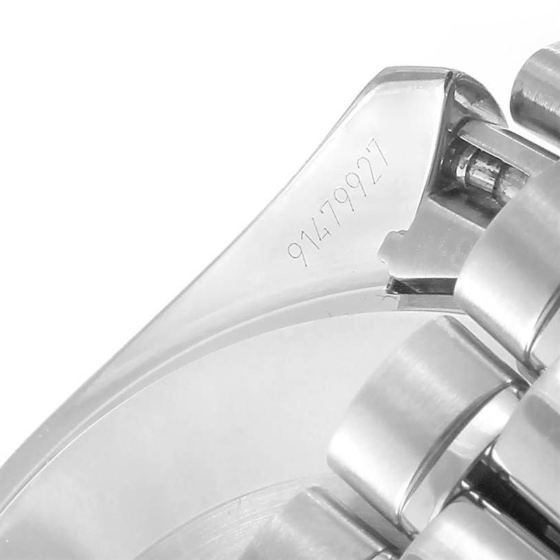 The image shows a close-up angle of the bracelet link and case lug of an Omega Speedmaster 3539.50.00 Men's Stainless Steel Black Dial 3539.50.00 Men's Stainless Steel Black Dial watch.