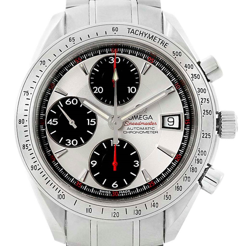 Omega Speedmaster Day Date Chronograph Silver Dial Watch 3211.31.00 SwissWatchExpo