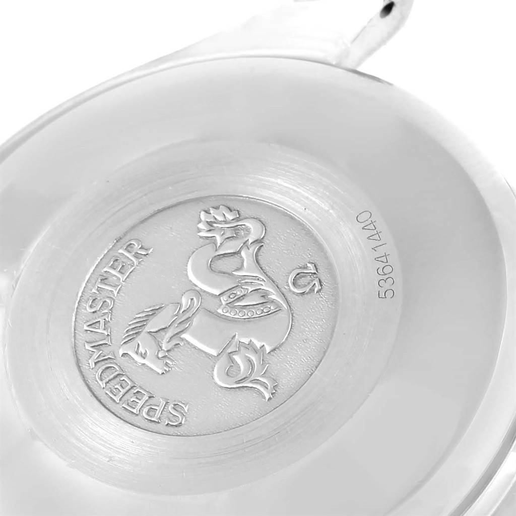 The image shows the engraved case back of an Omega Speedmaster 3716.50.00 Men
s Steel and Gold (two tone) Black Dial 3716.50.00 Men
s Steel and Gold (two tone) Black Dial watch, featuring the model name and logo.