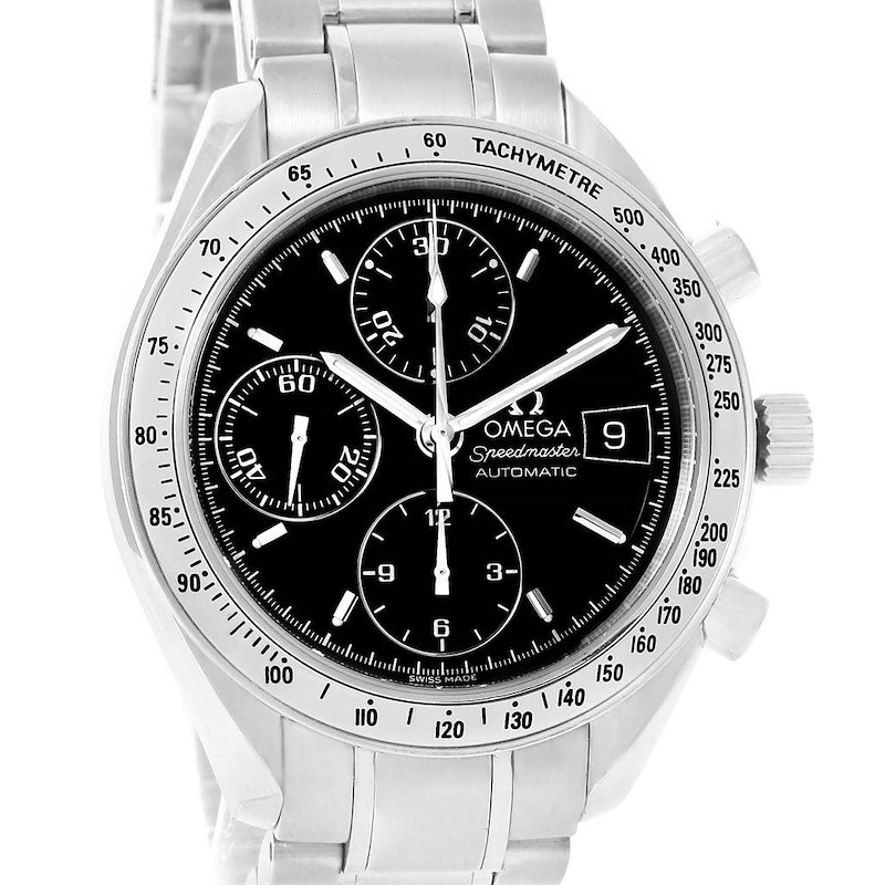 Omega Speedmaster Date Automatic Black Dial Watch 3513.50.00 SwissWatchExpo