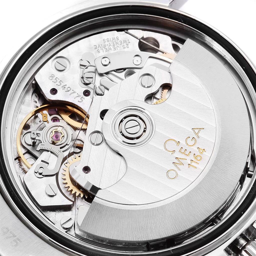 The image shows the inner mechanical movement of an Omega Speedmaster 3210.51.00 Men
s Stainless Steel Black Dial 3210.51.00 Men
s Stainless Steel Black Dial watch.