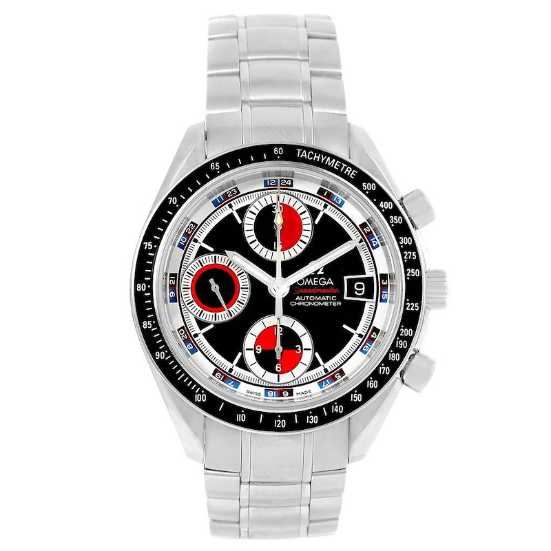 Omega Speedmaster Date Black Red Mens Watch 3210.52.00 SwissWatchExpo