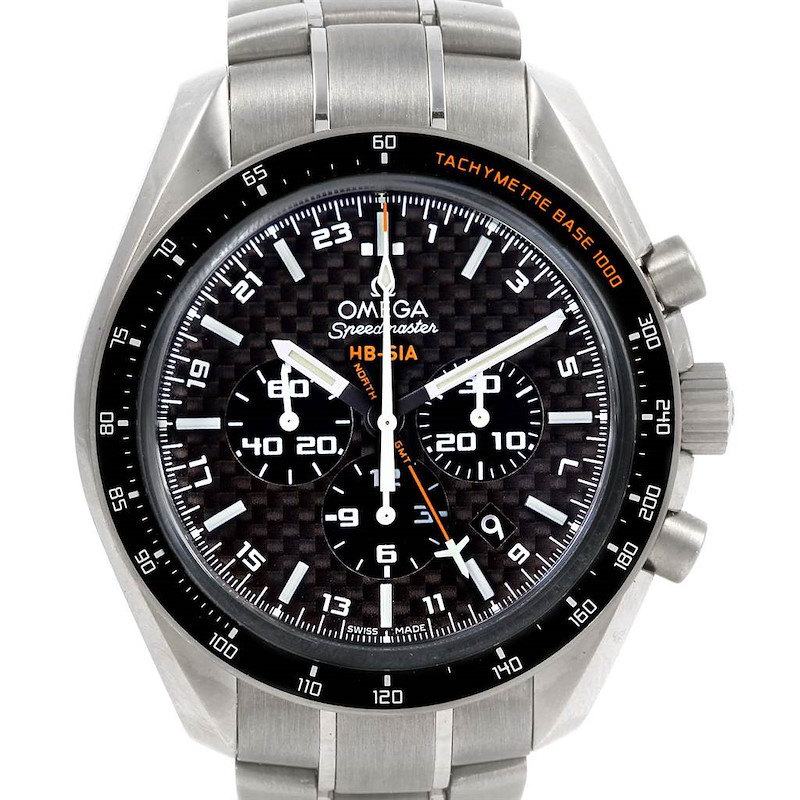 Omega Speedmaster HB-SIA Co-Axial GMT Titanium Watch 321.90.44.52.01.001 SwissWatchExpo