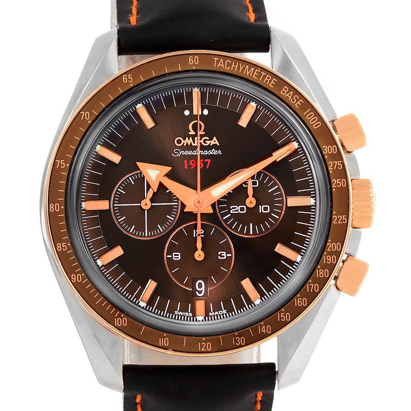 Omega Speedmaster Broad Arrow Steel Rose Gold Watch 321.93.42.50.13.001 SwissWatchExpo