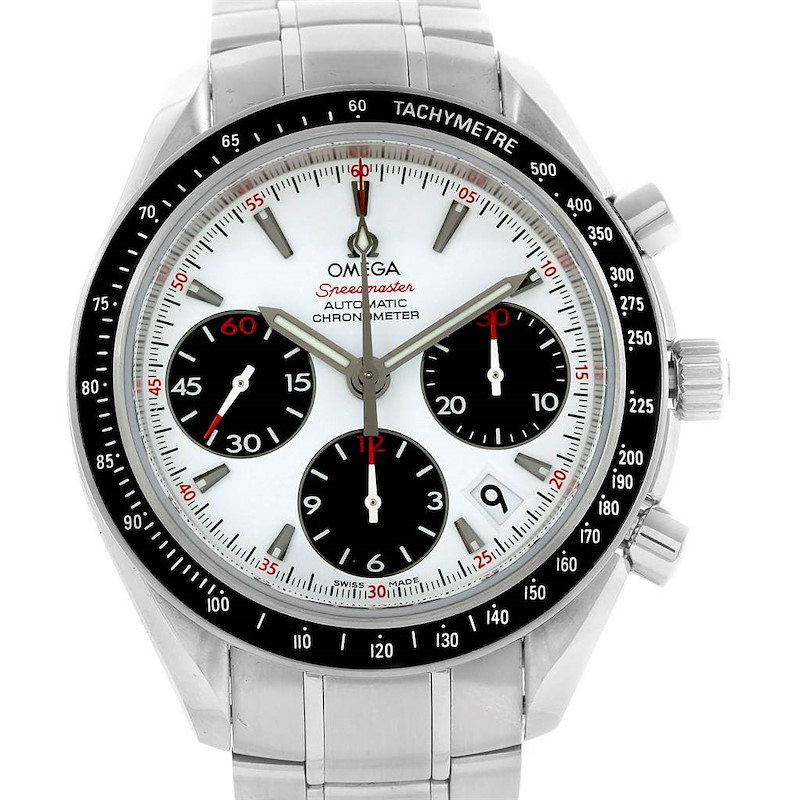 Omega Speedmaster Day Date White Dial Watch 323.30.40.40.04.001 Card SwissWatchExpo