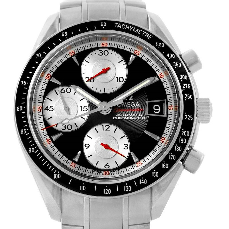 Omega Speedmaster Date 40 Chronograph Black Dial Watch 3210.51.00 SwissWatchExpo