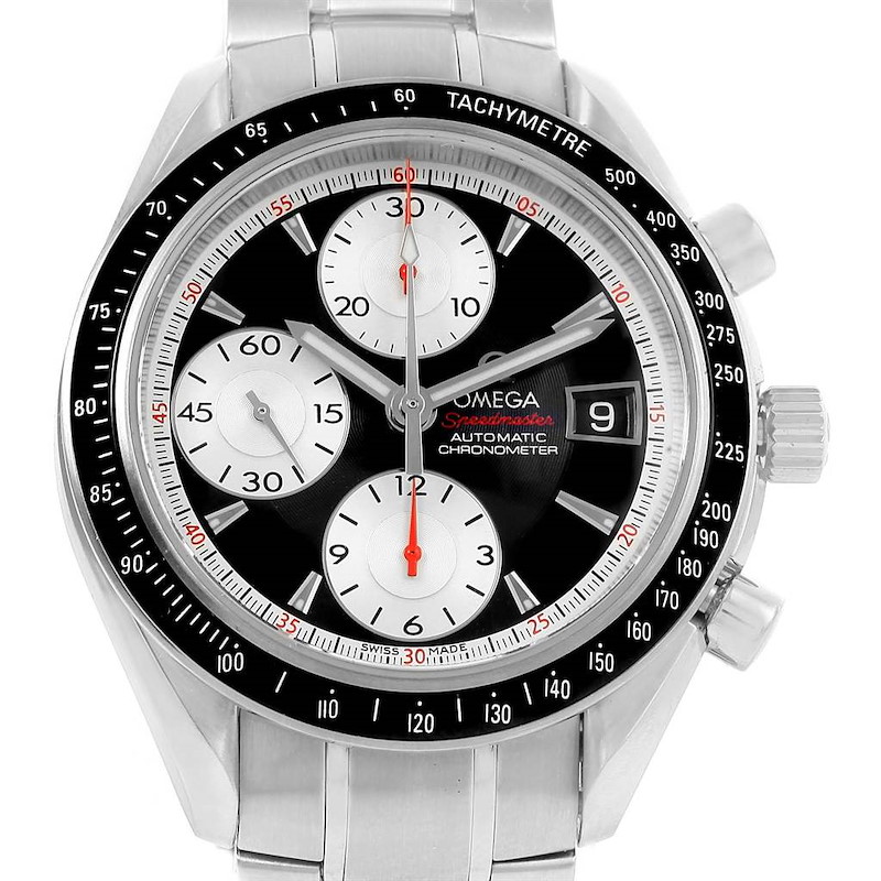 Omega Speedmaster Date 40mm Black Silver Dial Watch 3210.51.00 SwissWatchExpo
