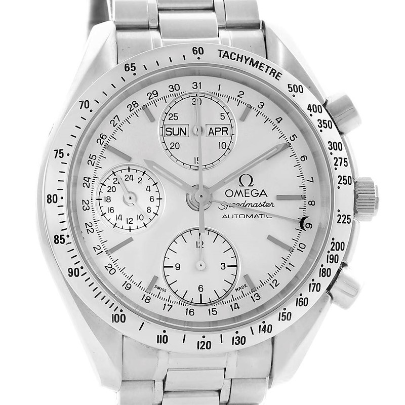 Omega Speedmaster Silver Dial Day Date Mens Watch 3521.30.00 Box Card SwissWatchExpo