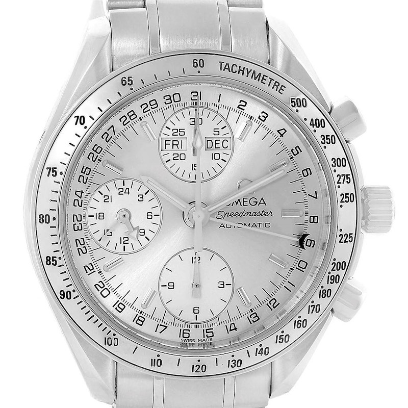 Omega Speedmaster Chronograph Silver Dial Day Date Watch 3523.30.00 SwissWatchExpo