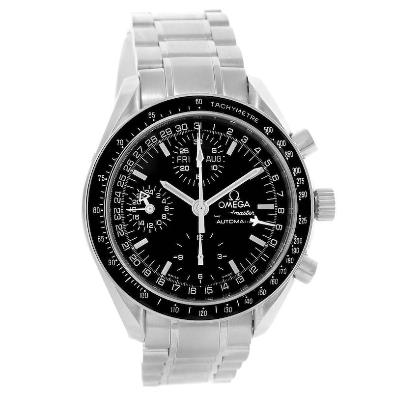 Omega Speedmaster Day Date Black Dial Chronograph Mens Watch 3520.50.00 SwissWatchExpo