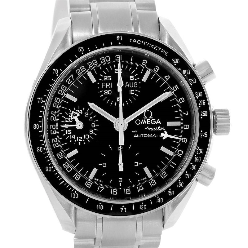 Omega Speedmaster Day Date Black Dial Chronograph Mens Watch 3520.50.00 SwissWatchExpo