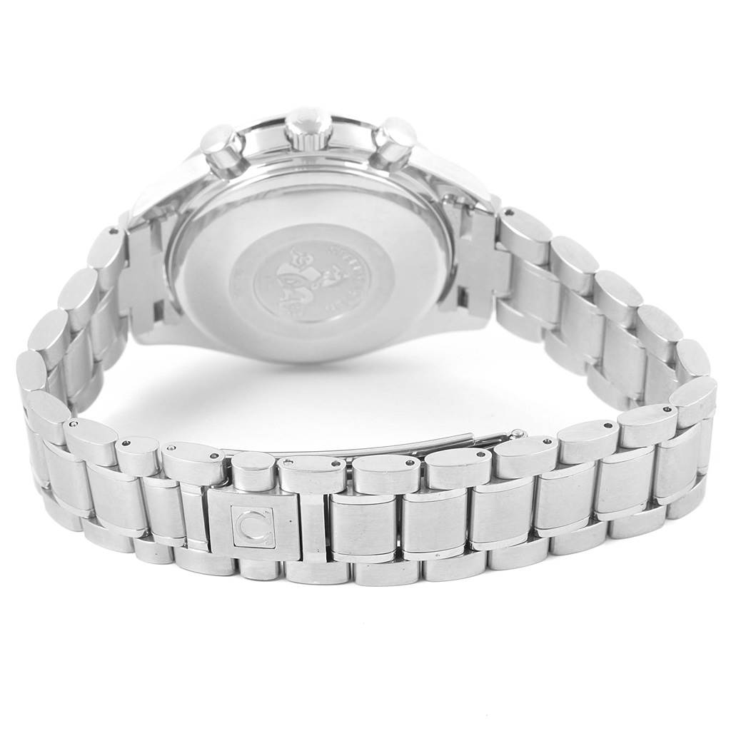 This image shows the back and bracelet of the Omega Speedmaster 3523.51.00 Men
s Stainless Steel Black Dial 3523.51.00 Men
s Stainless Steel Black Dial watch from a rear angle.