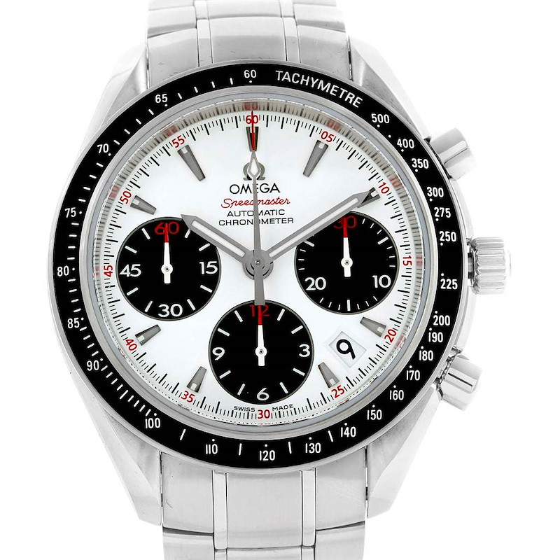 Omega Speedmaster Day Date White Dial Watch 323.30.40.40.04.001 Box Card SwissWatchExpo