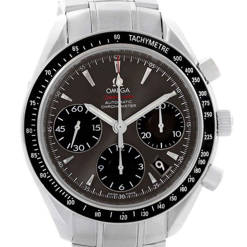 Omega Speedmaster Date Gray Dial Watch 323.30.40.40.06.001 Card SwissWatchExpo