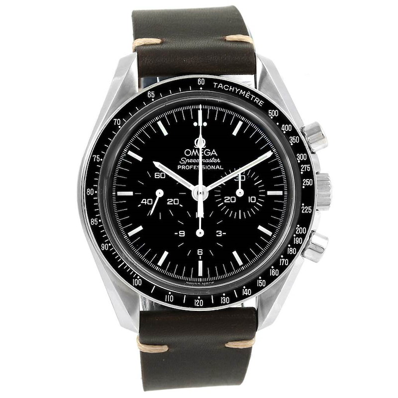 speedmaster black leather strap