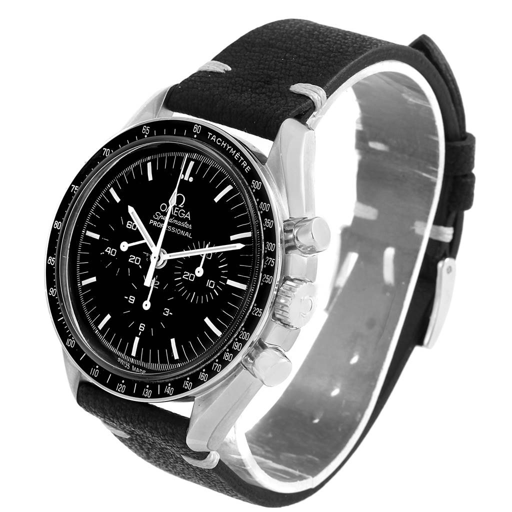 speedmaster black leather strap