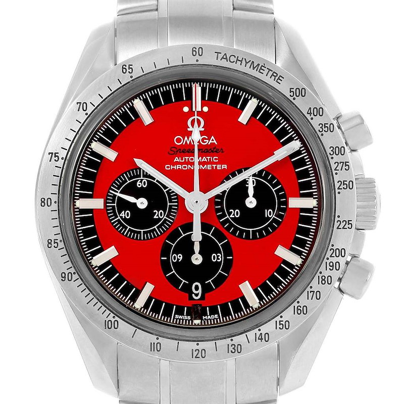 Omega Speedmaster Schumacher Red Dial Limited Edition Watch 3506.61.00 SwissWatchExpo