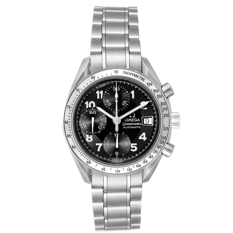 Omega Speedmaster Date Black Arabic Dial LE Steel Mens Watch 3513.52.00 SwissWatchExpo