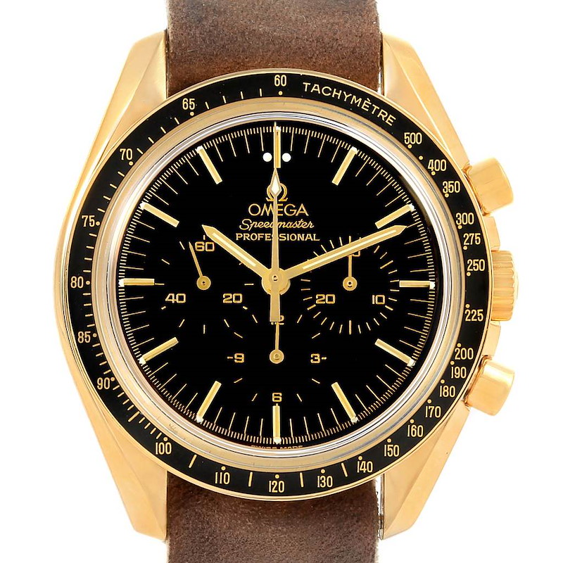 Omega Speedmaster Moonwatch 18K Yellow Gold Watch 3695.50.31 SwissWatchExpo