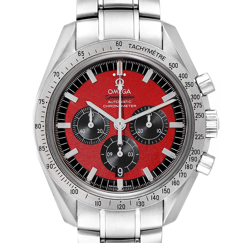 omega speedmaster michael schumacher red