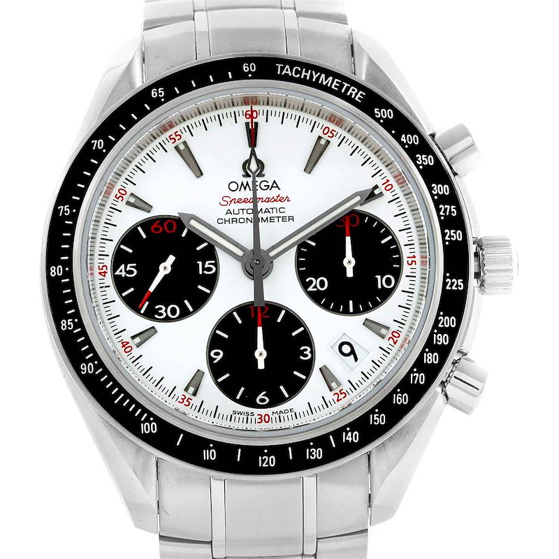 Omega Speedmaster Day Date White Panda Dial Watch 323.30.40.40.04.001 SwissWatchExpo