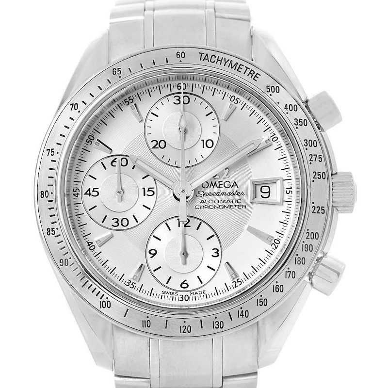 Omega Speedmaster Silver Dial Chronograph Mens Watch 32113000 Card SwissWatchExpo