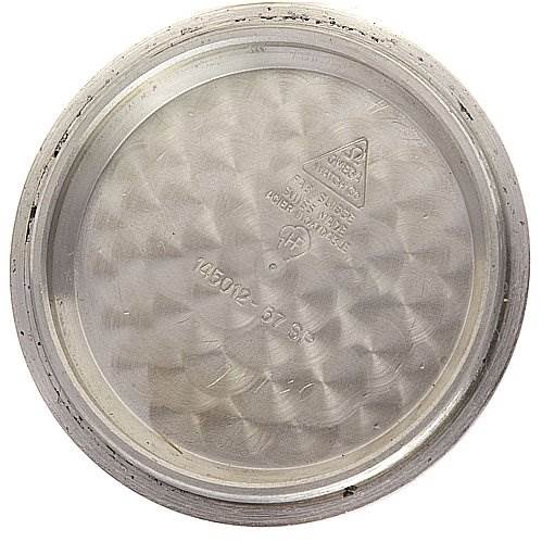 This image shows the inside case back of an Omega Speedmaster Men
s Stainless Steel Black Dial Men
s Stainless Steel Black Dial watch model.