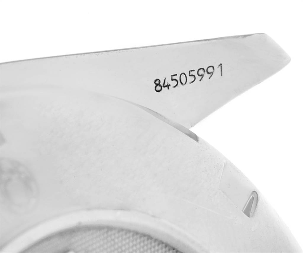 This close-up image shows the serial number engraving on the case back edge of an Omega Speedmaster 3210.52.00 Men
s Stainless Steel Black Dial 3210.52.00 Men
s Stainless Steel Black Dial watch.