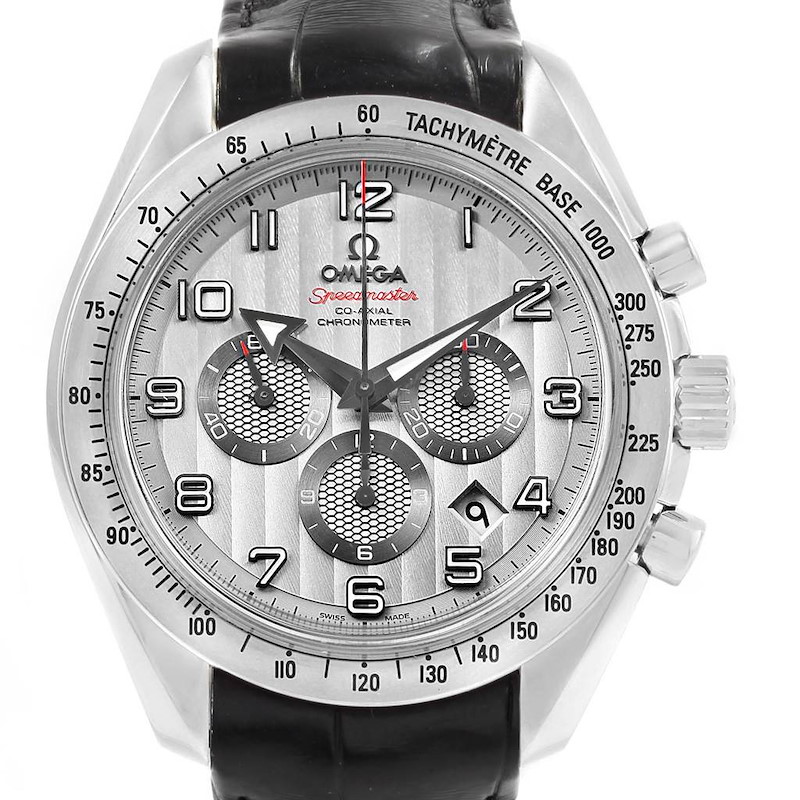Omega Speedmaster Broad Arrow Silver Dial Watch 321.13.44.50.02.001 Box Papers SwissWatchExpo