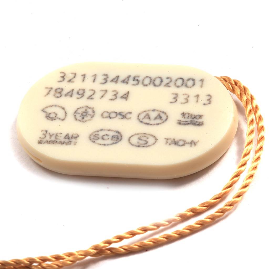 This image shows a hang tag for the Omega Speedmaster 321.13.44.50.02.001 Men
s Stainless Steel Silver Dial 321.13.44.50.02.001 Men
s Stainless Steel Silver Dial watch, displaying serial numbers and certification logos.