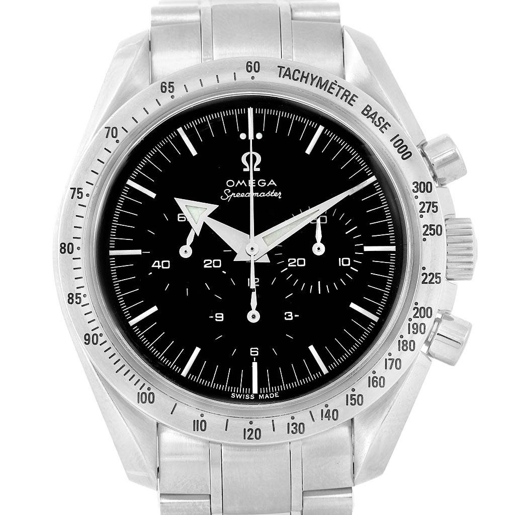 The watch is an Omega Speedmaster 3594.50.00 Men
s Stainless Steel Black Dial 3594.50.00 Men
s Stainless Steel Black Dial model, shown from a front angle displaying the dial, bezel, and part of the bracelet.