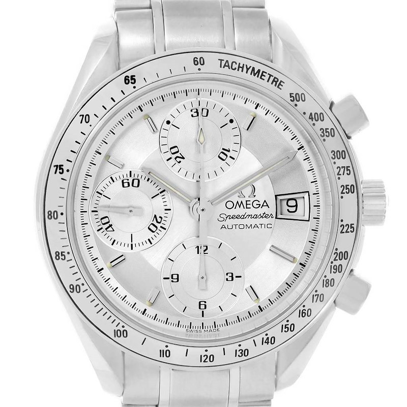 Omega Speedmaster Date Silver Dial Automatic Watch 3513.30.00 Card SwissWatchExpo