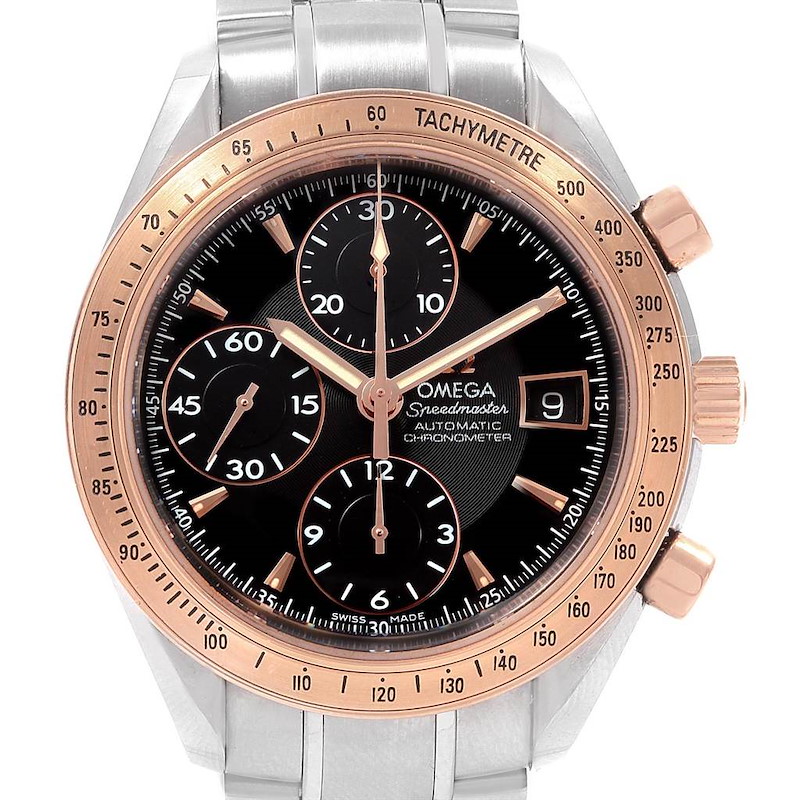 Omega Speedmaster Date 8157Steel Rose Gold Watch 323.21.40.40.01.001 Unworn SwissWatchExpo