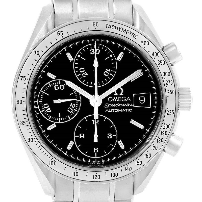 Omega Speedmaster Date Chronograph Steel Mens Watch 3513.50.00 SwissWatchExpo