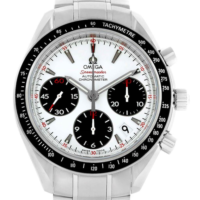 Omega Speedmaster Date White Dial Watch 323.30.40.40.04.001 Box Card SwissWatchExpo