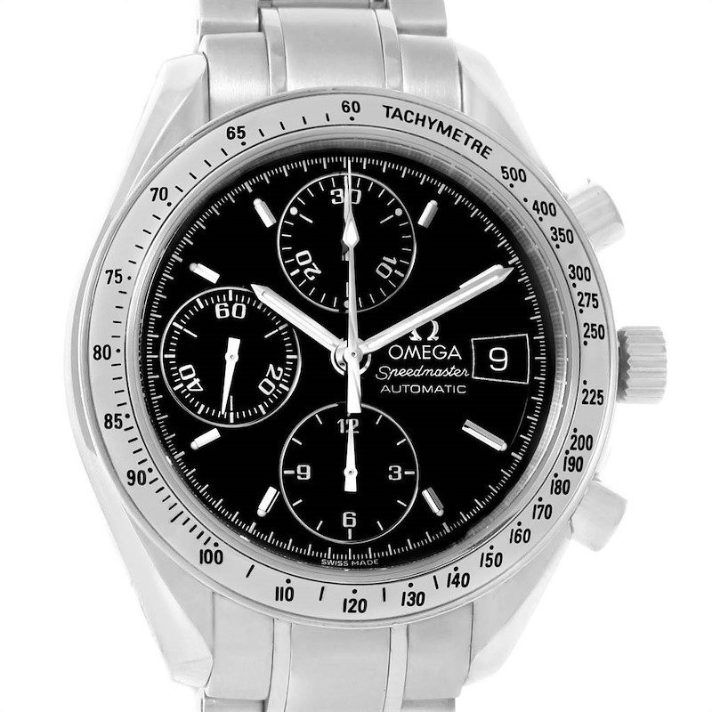 Omega Speedmaster Chronograph Black Dial Steel Watch 3513.50.00 SwissWatchExpo