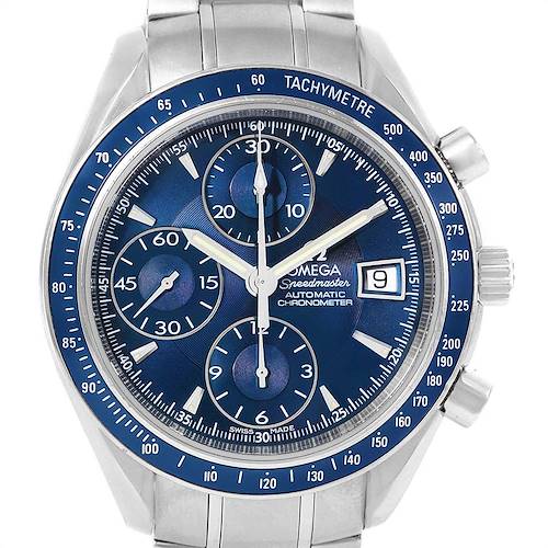 Photo of Omega Speedmaster Date Blue Dial Chrono Watch 3212.80.00 Card