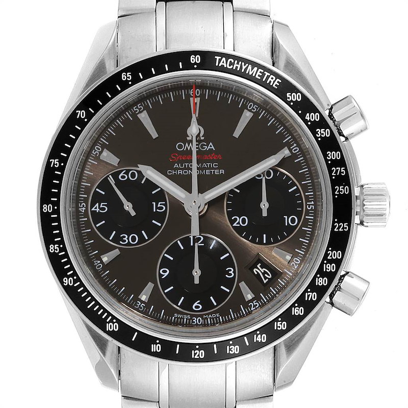 Omega Speedmaster Day Date Gray Dial Watch 323.30.40.40.06.001 Card SwissWatchExpo