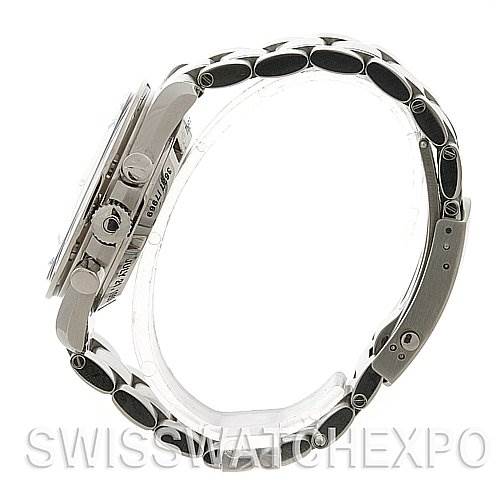 The image shows a side view of the Omega Speedmaster 311.   30.   42.   30.   01.   002 Men
s Stainless Steel Black Dial 311.   30.   42.   30.   01.   002 Men
s Stainless Steel Black Dial watch, highlighting the case profile, pushers, crown, and metal bracelet.