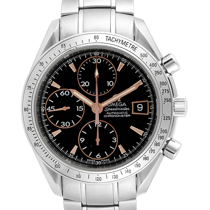 Omega Speedmaster Date Black Dial Special Edition Mens Watch 3211.50.00 SwissWatchExpo