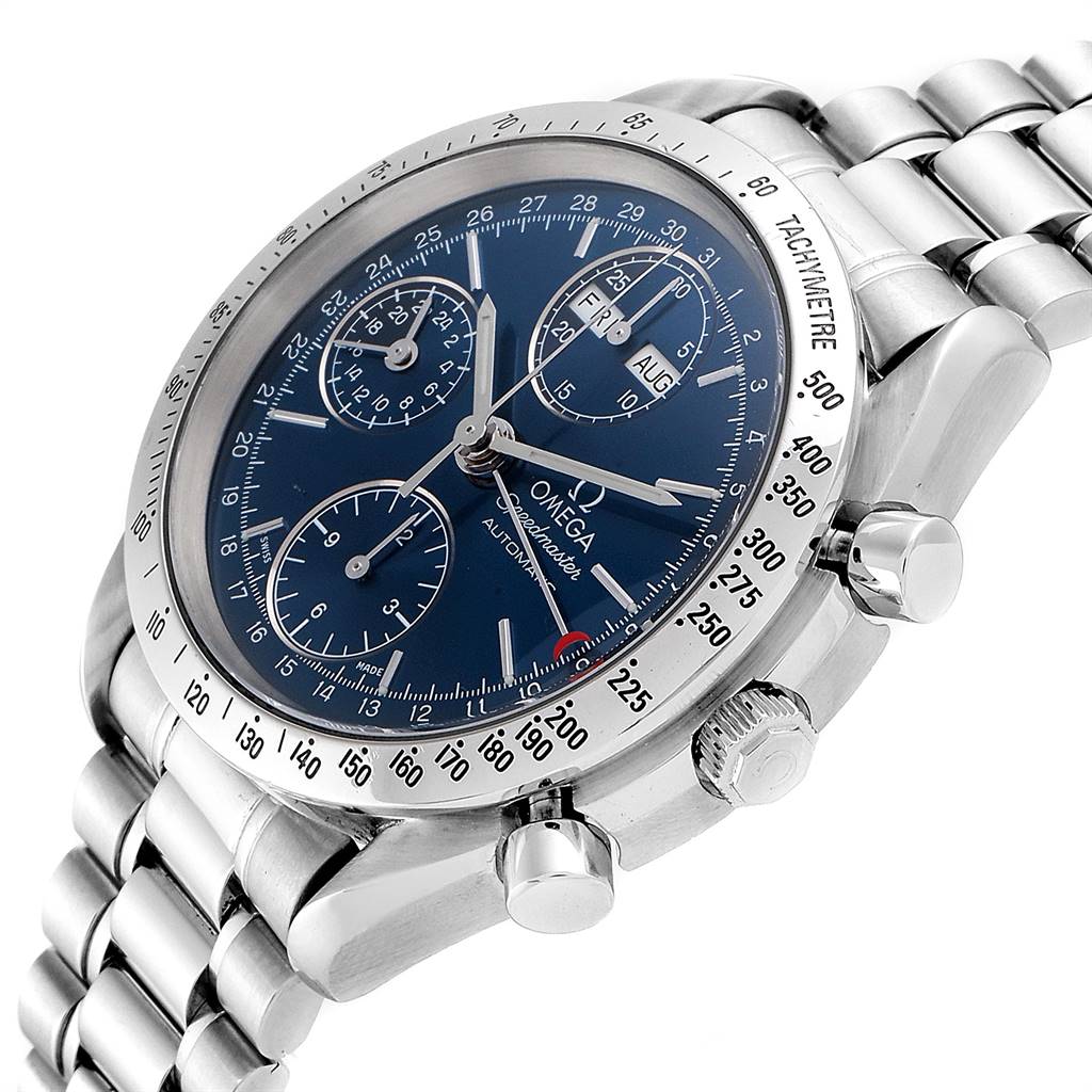 omega speedmaster day date blue