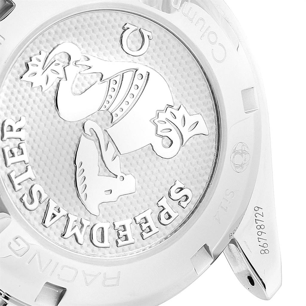 This image shows the back case of the Omega Speedmaster 326.30.40.50.01.001 Men
s Stainless Steel Silver Dial 326.30.40.50.01.001 Men
s Stainless Steel Silver Dial watch.