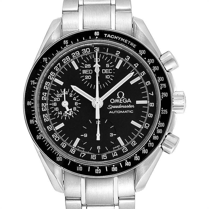 Omega Speedmaster Day Date Black Dial Automatic Mens Watch 3520.50.00 SwissWatchExpo